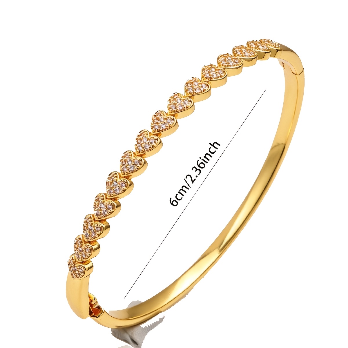 Plated 304 Stainless Steel Heart Bracelet with Heart-Shaped Clasps